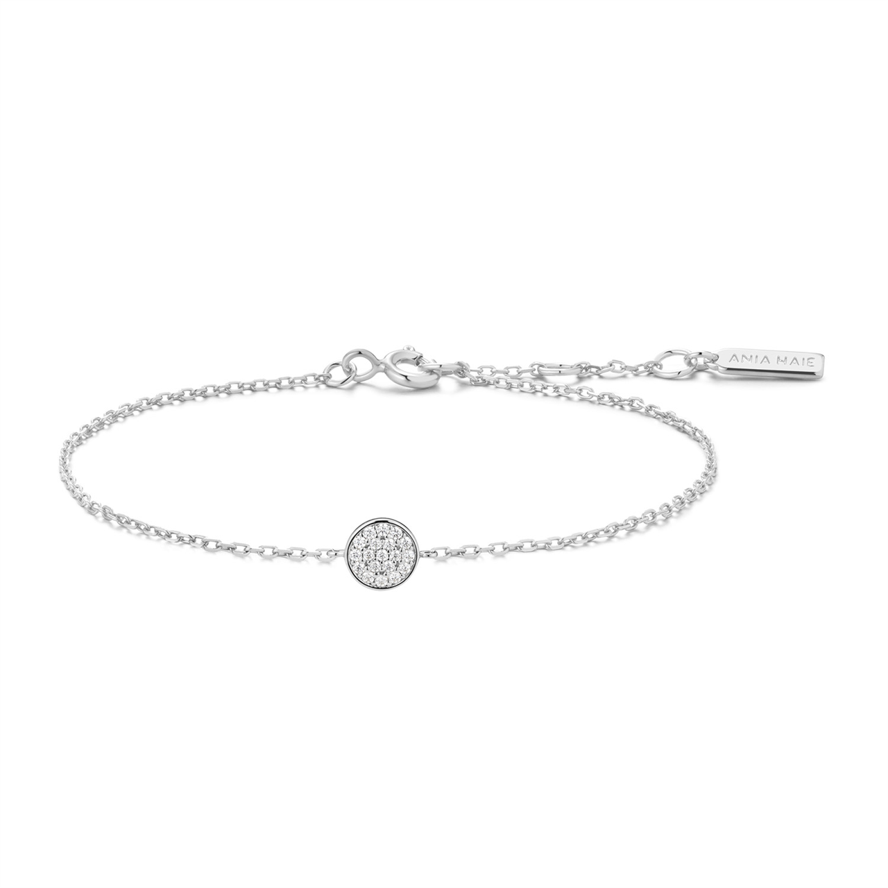 Ania Haie Silver Pave Disc Bracelet