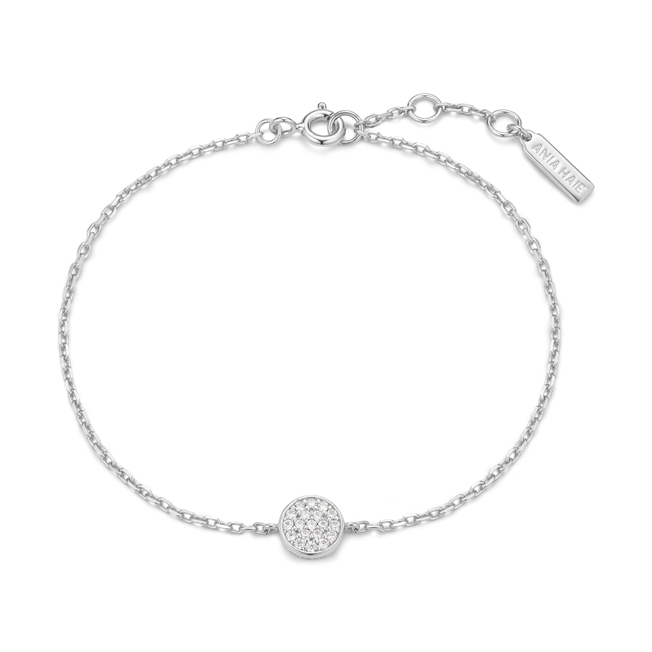 Ania Haie Silver Pave Disc Bracelet
