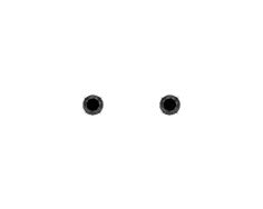 Ellani Sterling Silver 4mm Round Black Cubic Zirconia Claw Set Stud Earrings - E130B-4