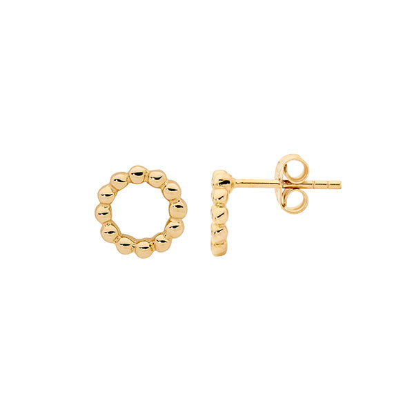 Ellani Gold Open Cirlce Bubble Stud Earrings