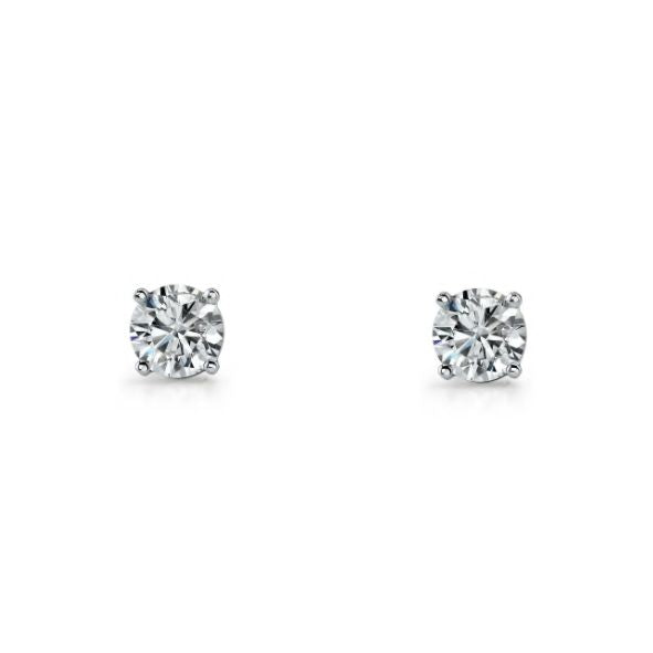 Ellani S/S 7mm Round White Cz Claw Set Studs