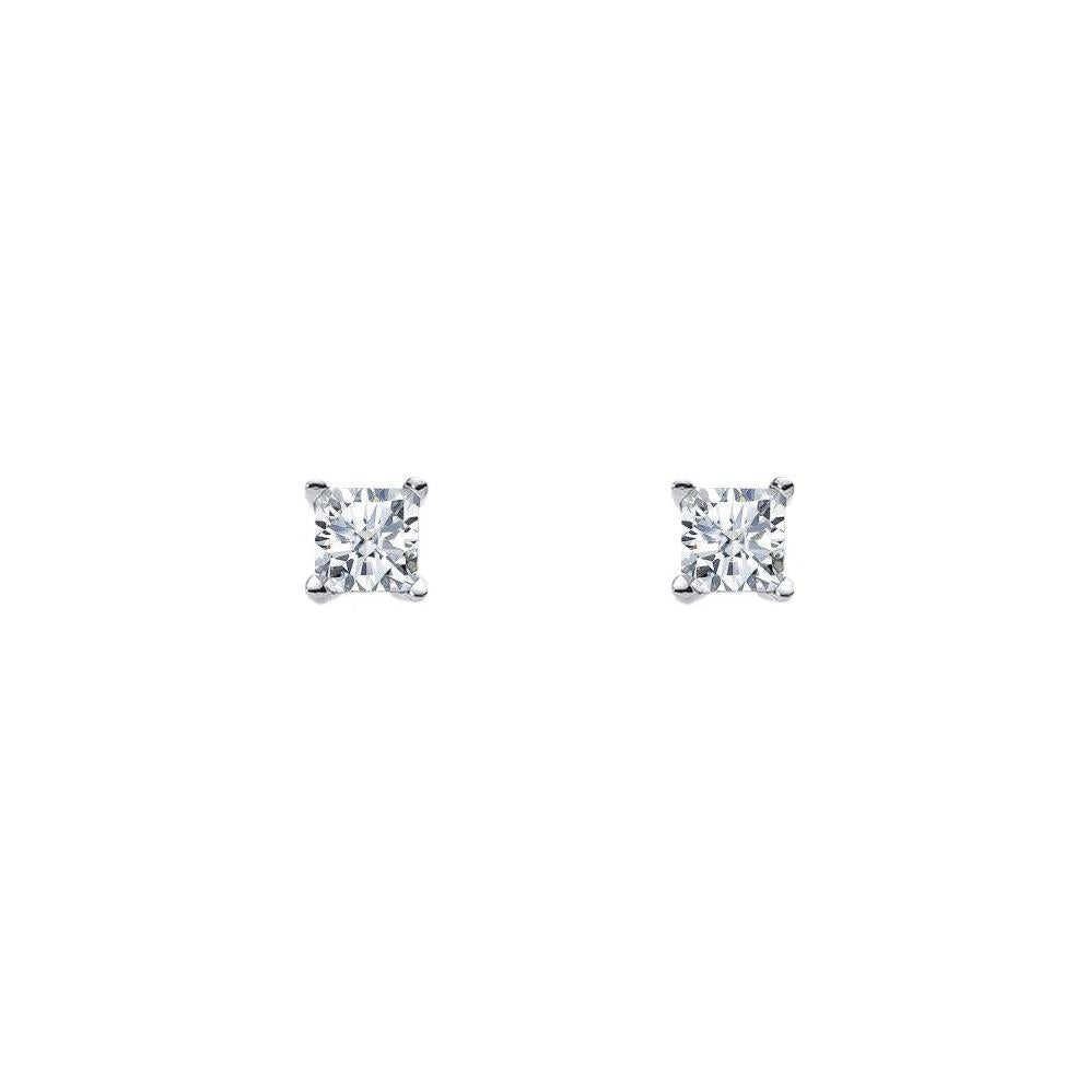 Ellani S/S 7mm Princess WH CZ Claw Studs