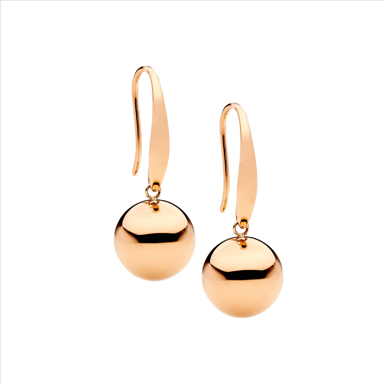 Ellani Drop Ball Rose Gold Earrings