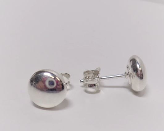 Sterling Silver Round Ball Stud Earrings 8Mm