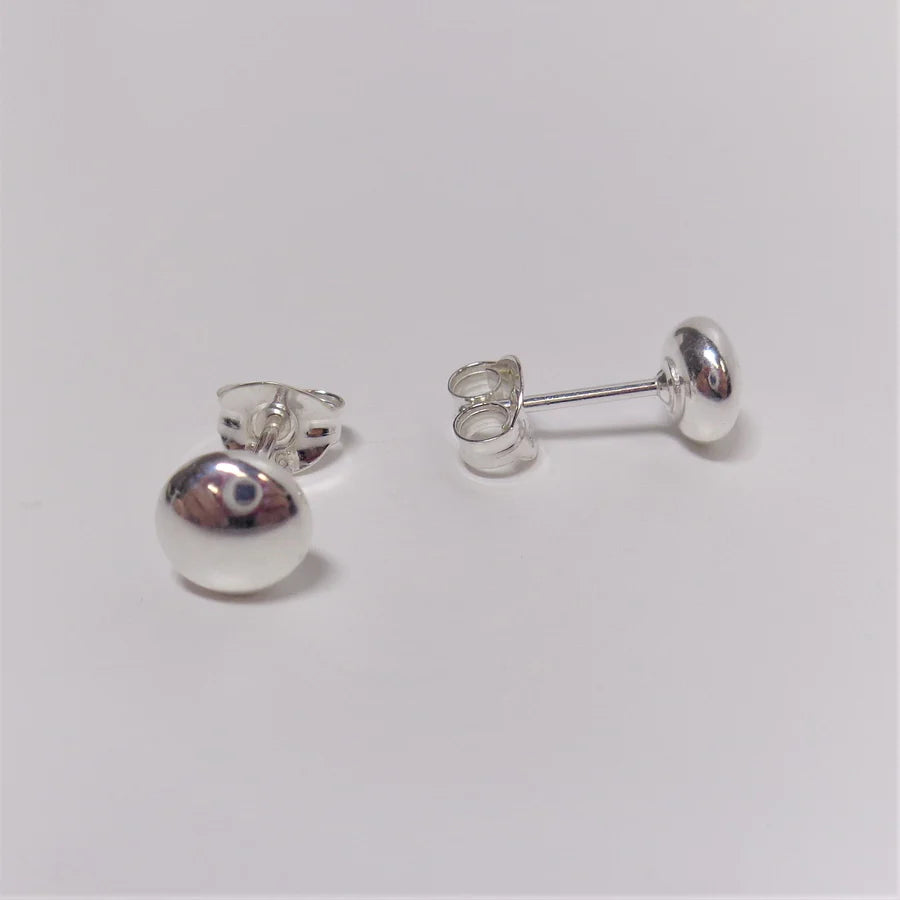 Sterling Silver 5mm Flat Ball Stud Earrings