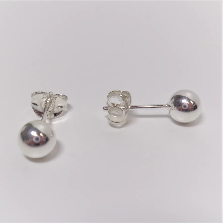 Sterling Silver Round Ball Studs Earings 5mm