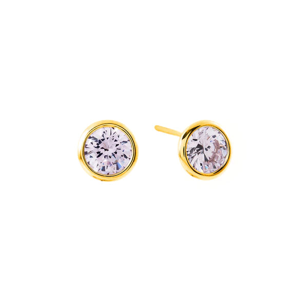 Sybella Rosie Pale Green Rhodium Plate Studs