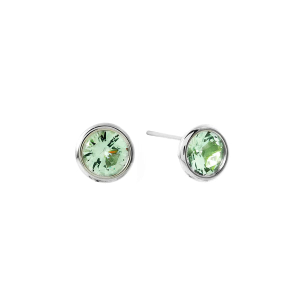 Sybella Rosie Pale Green Rhodium Plate Studs