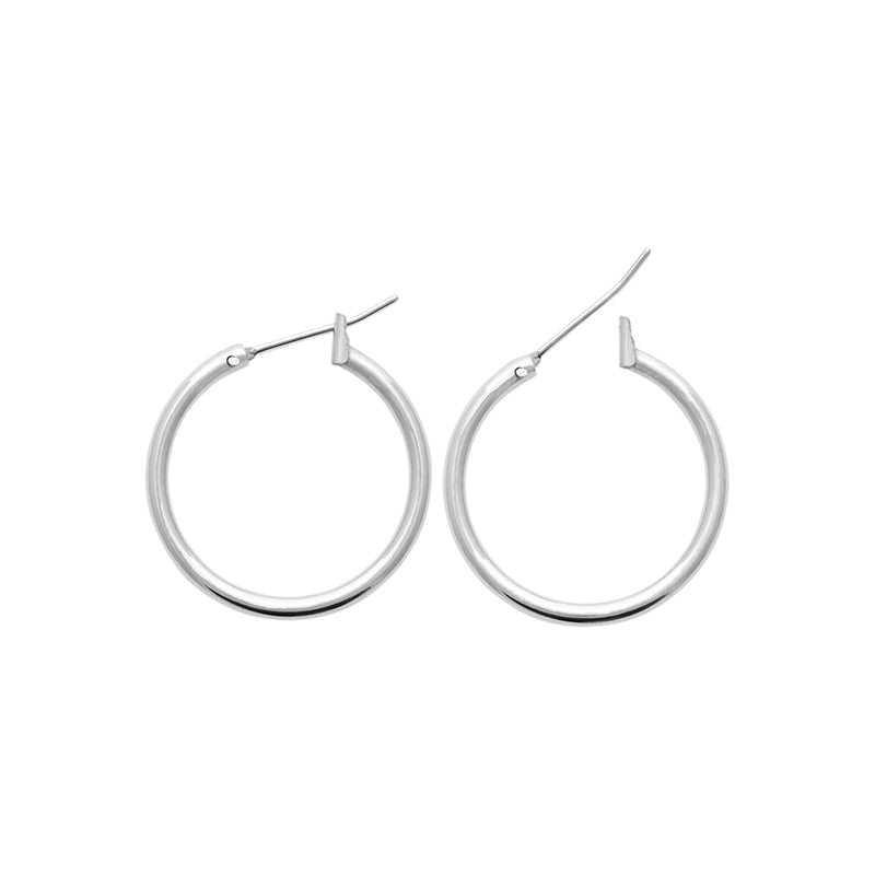 Sterling Silver Plain Hoop Earrings