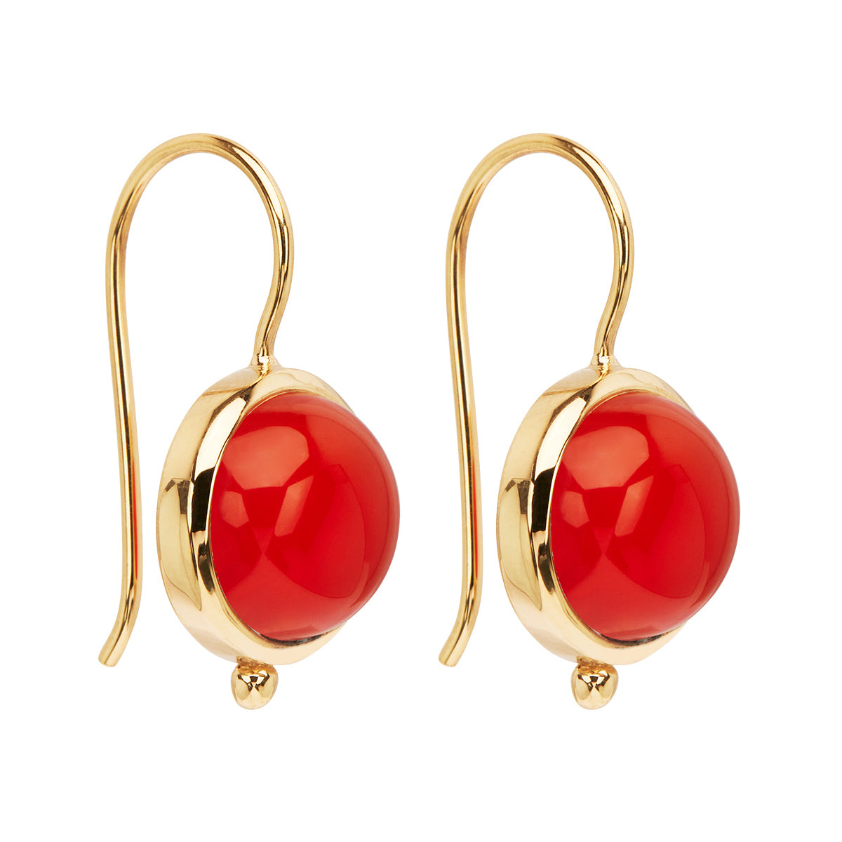 Najo Geranio Red Onyx Yellow Gold Earrings