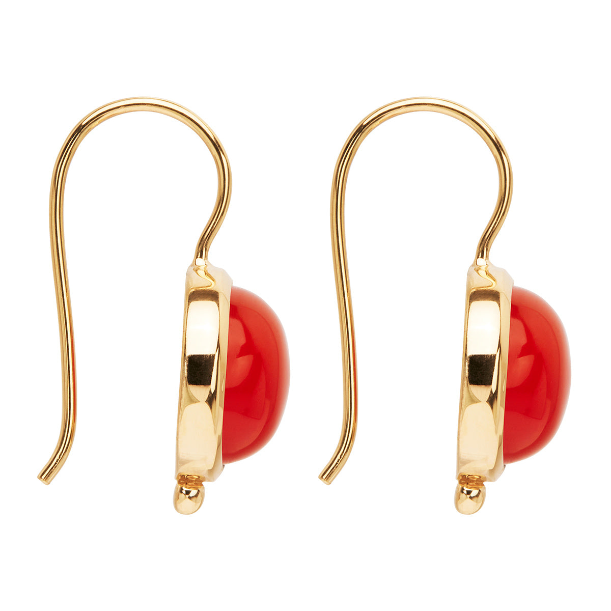 Najo Geranio Red Onyx Yellow Gold Earrings