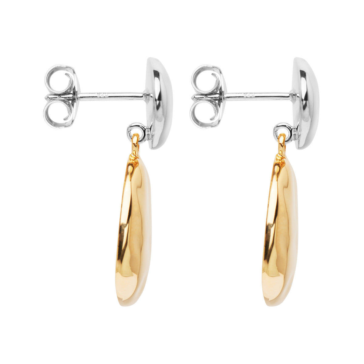 Najo Double Pebblet Two-Tone Stud Earrings