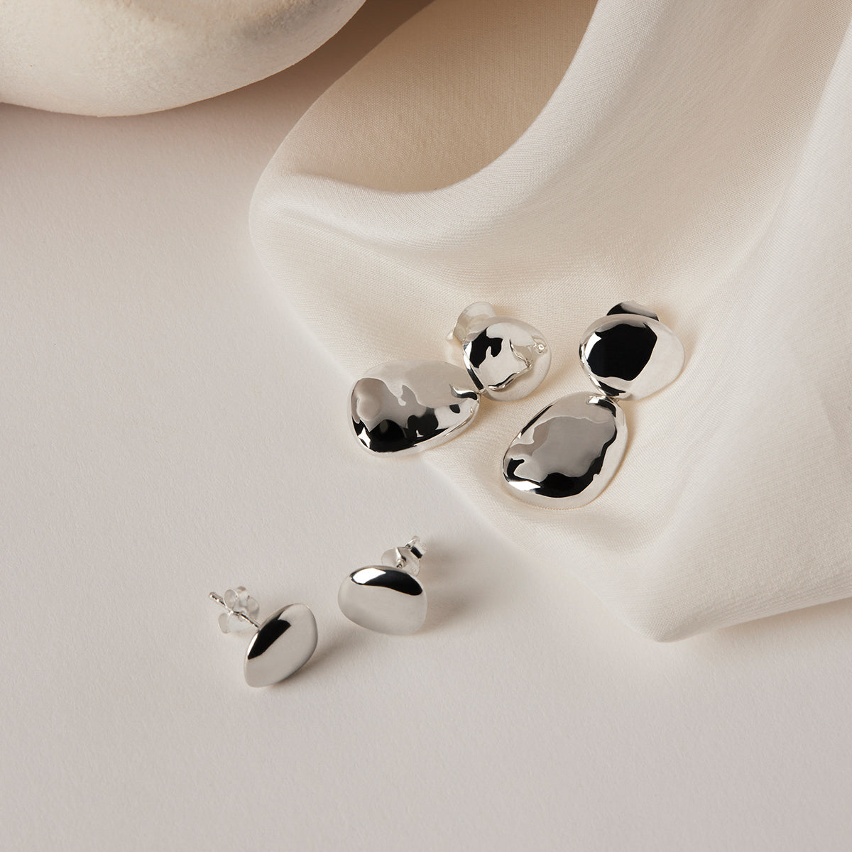 Najo Double Pebblet Stud Earrings