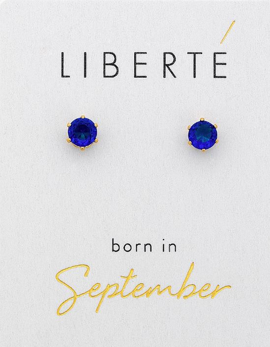 Liberte September Sapphire Crystal Stud