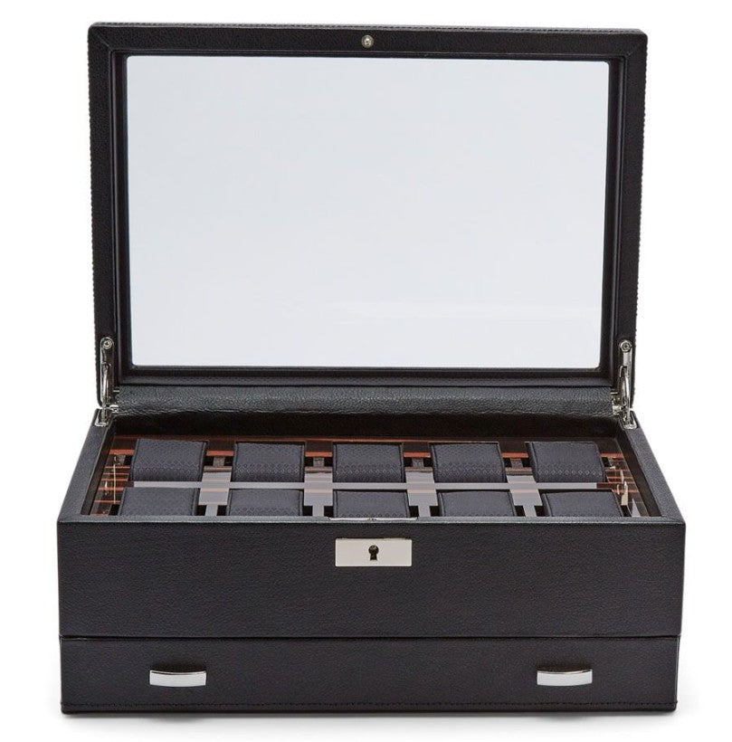 WOLF Roadster 10 Piece Watch Box with Drawer