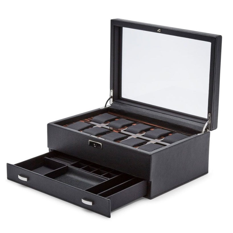 WOLF Roadster 10 Piece Watch Box with Drawer
