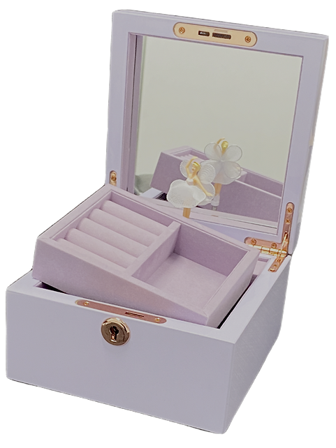Wooden Ballerina Jewellery Box Lilac