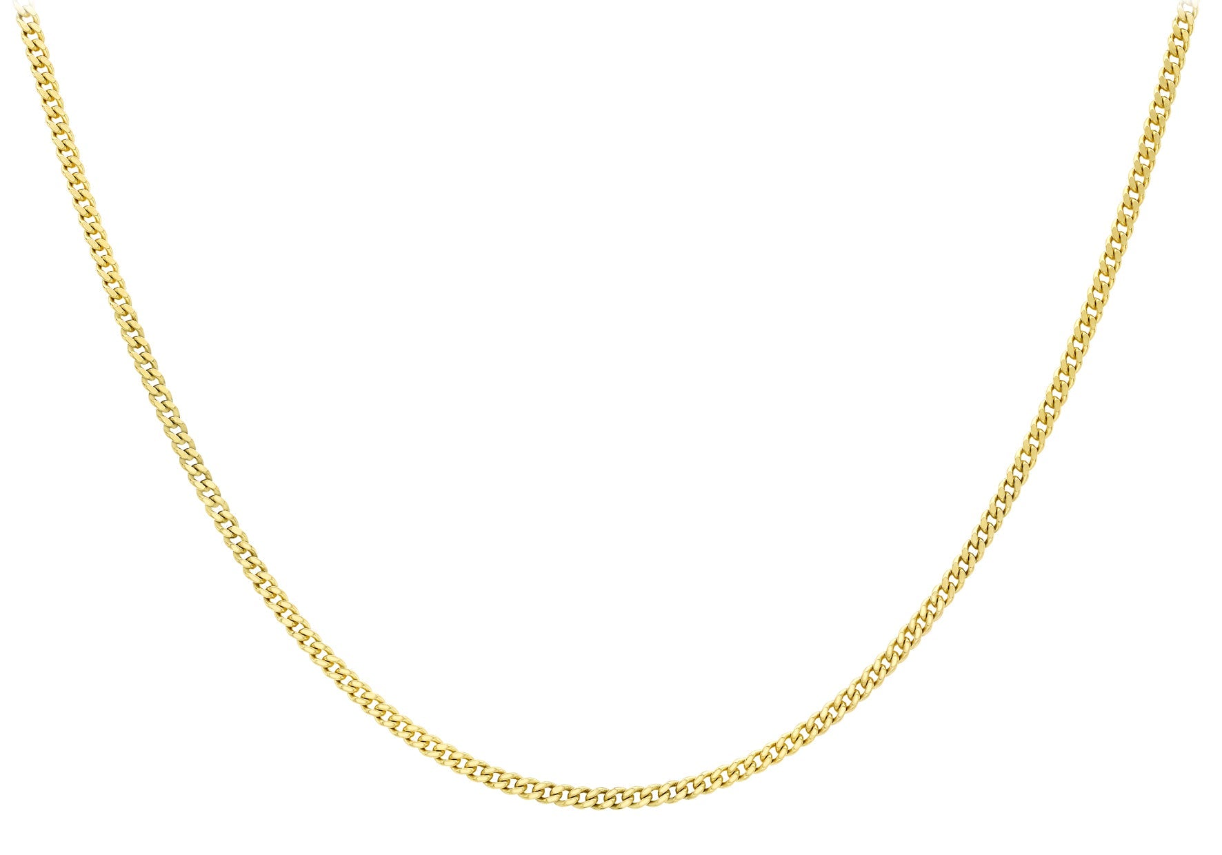 9K Gold Diamond Curb Chain Necklace