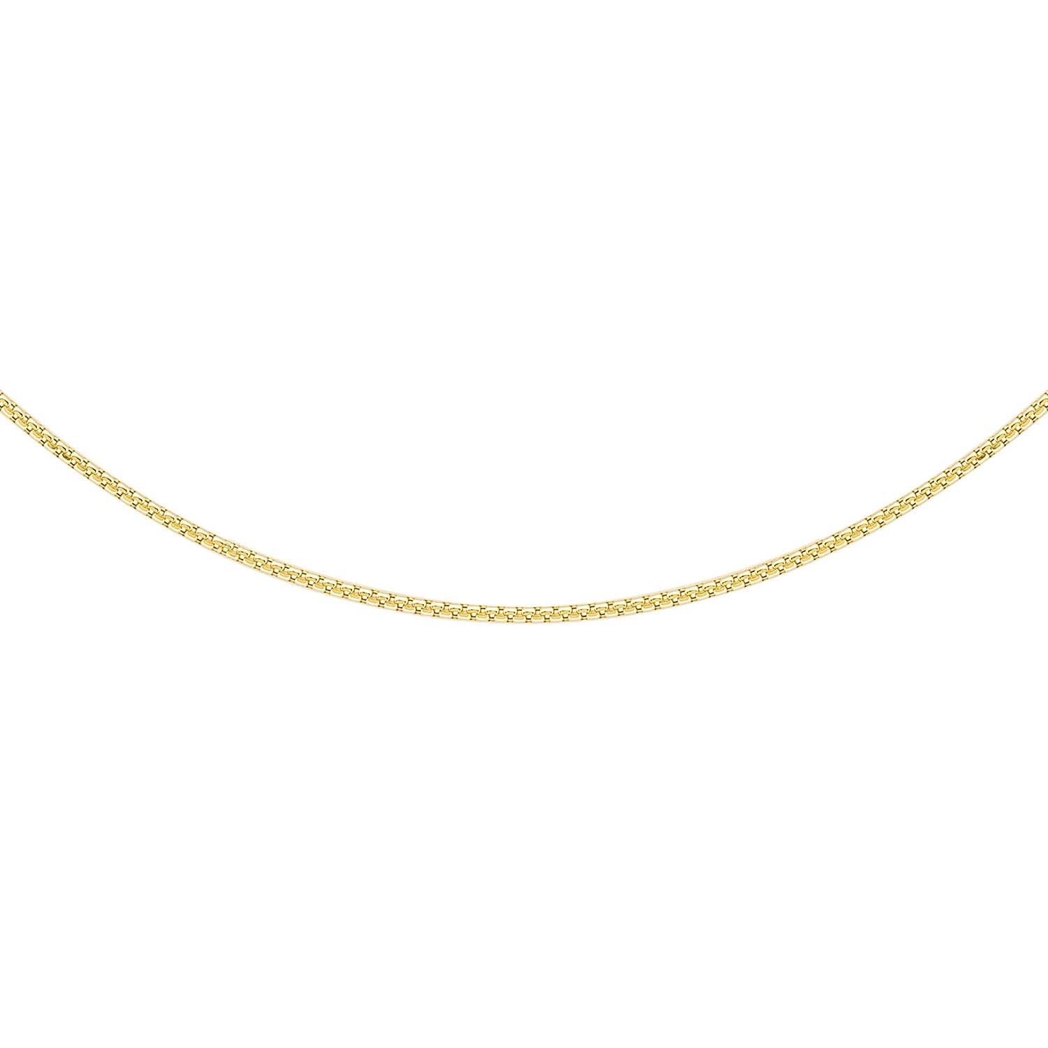 9K Yellow Gold 22 Diamond Cut Box Chain 40cm