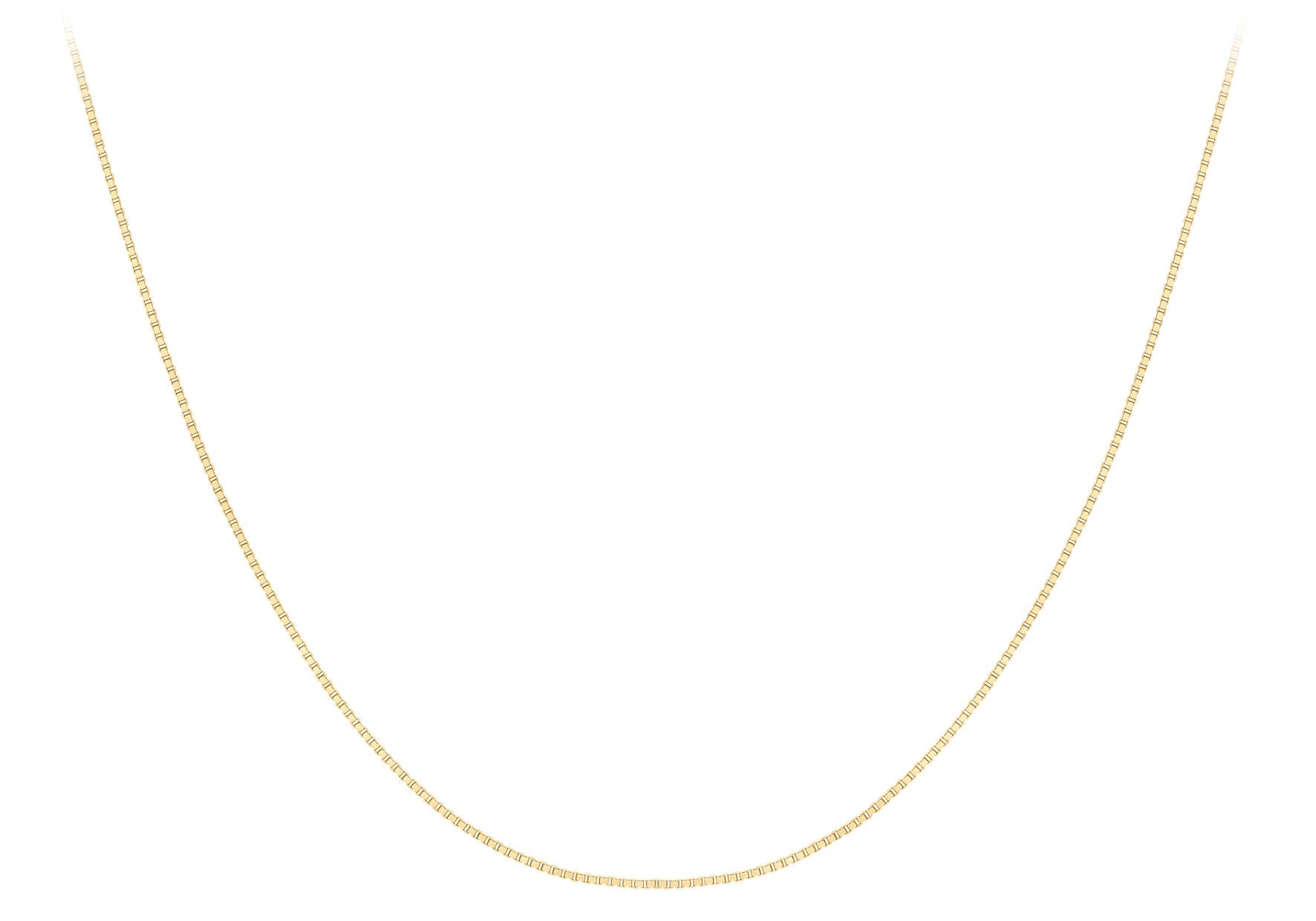 9K Yellow Gold Solid Venetian Box Chain 40-45cm