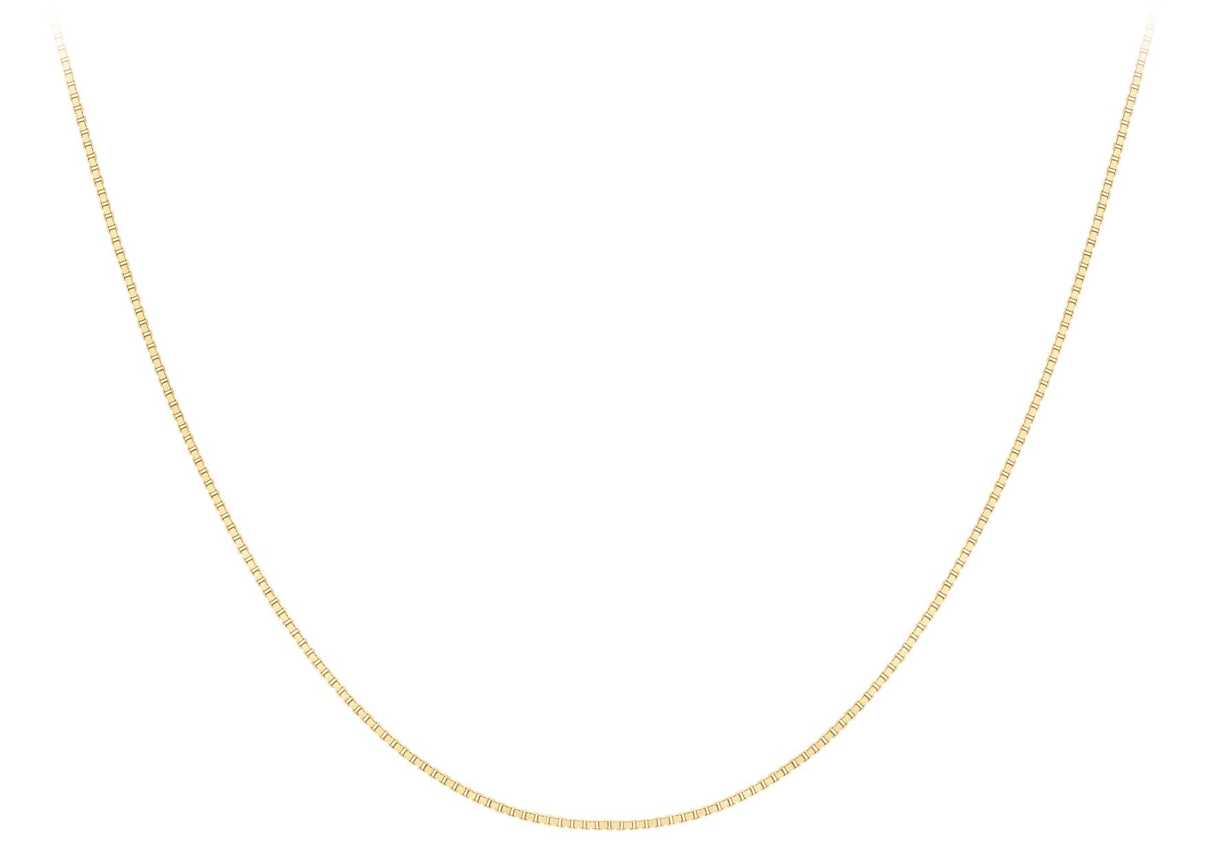 9K Yellow Gold Solid Venetian Box Chain 45-50cm