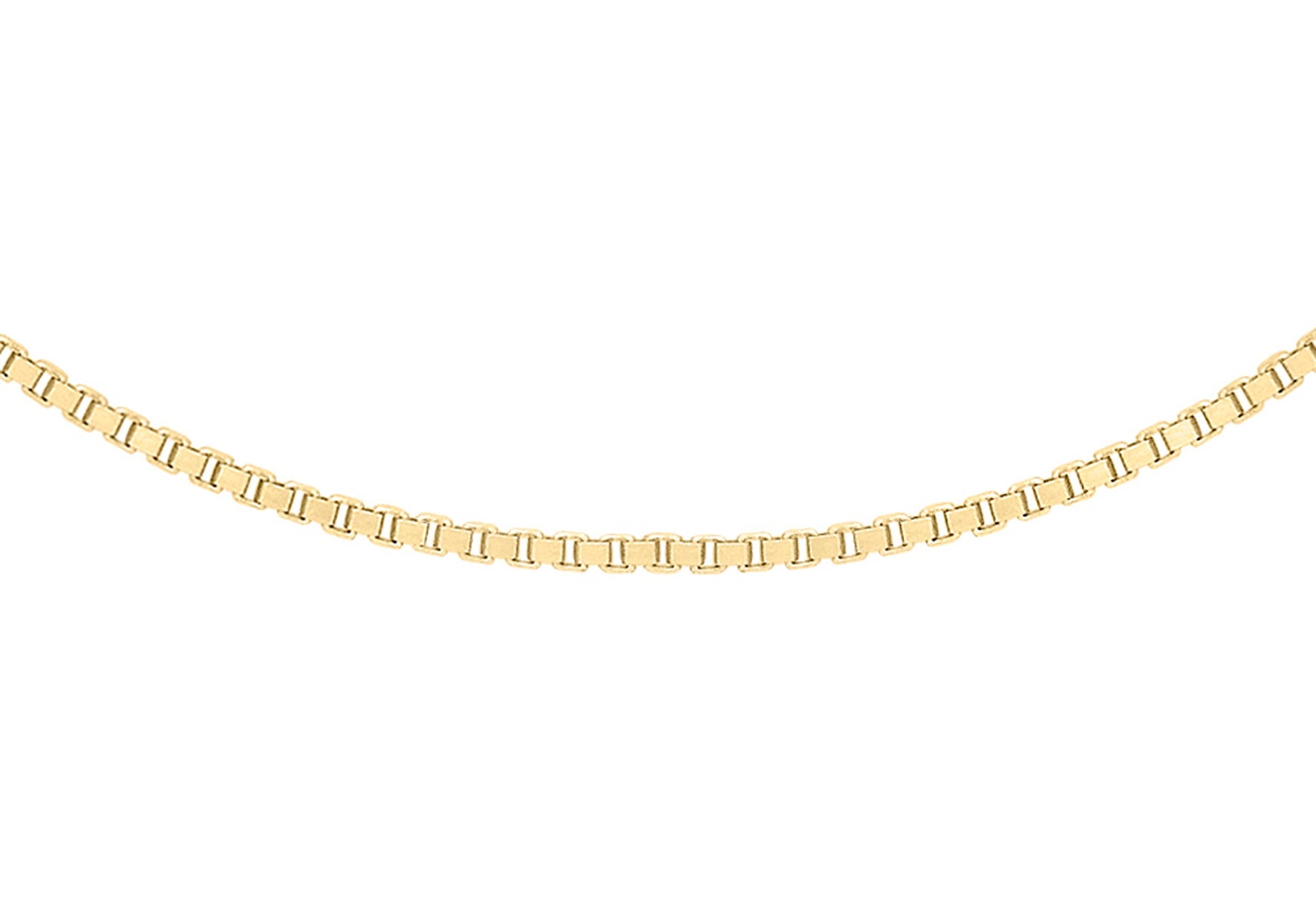 9K Yellow Gold Solid Venetian Box Chain 45-50cm