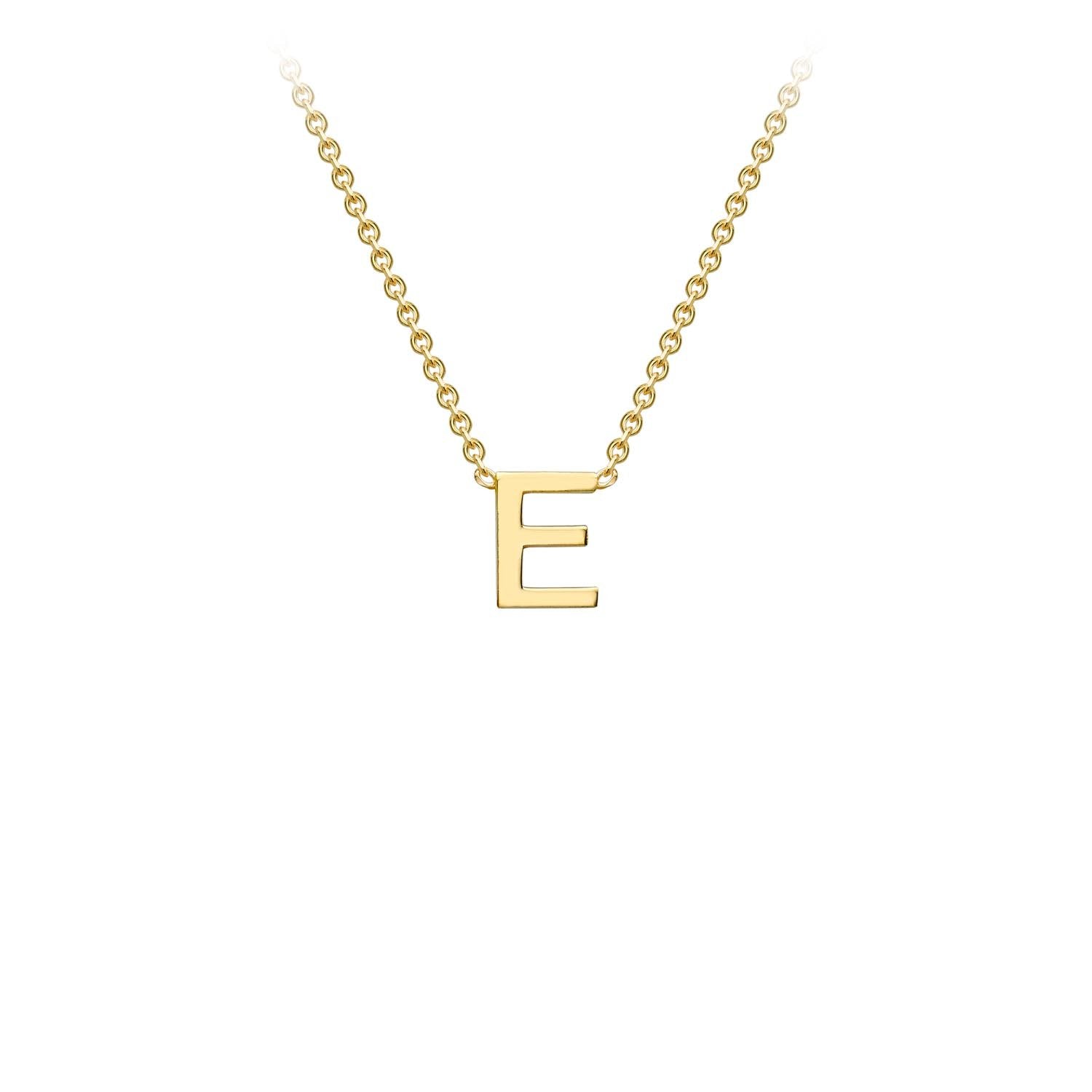 9K Yellow Gold 'E' Initial Adjustable Necklace 38cm/43cm  Australia