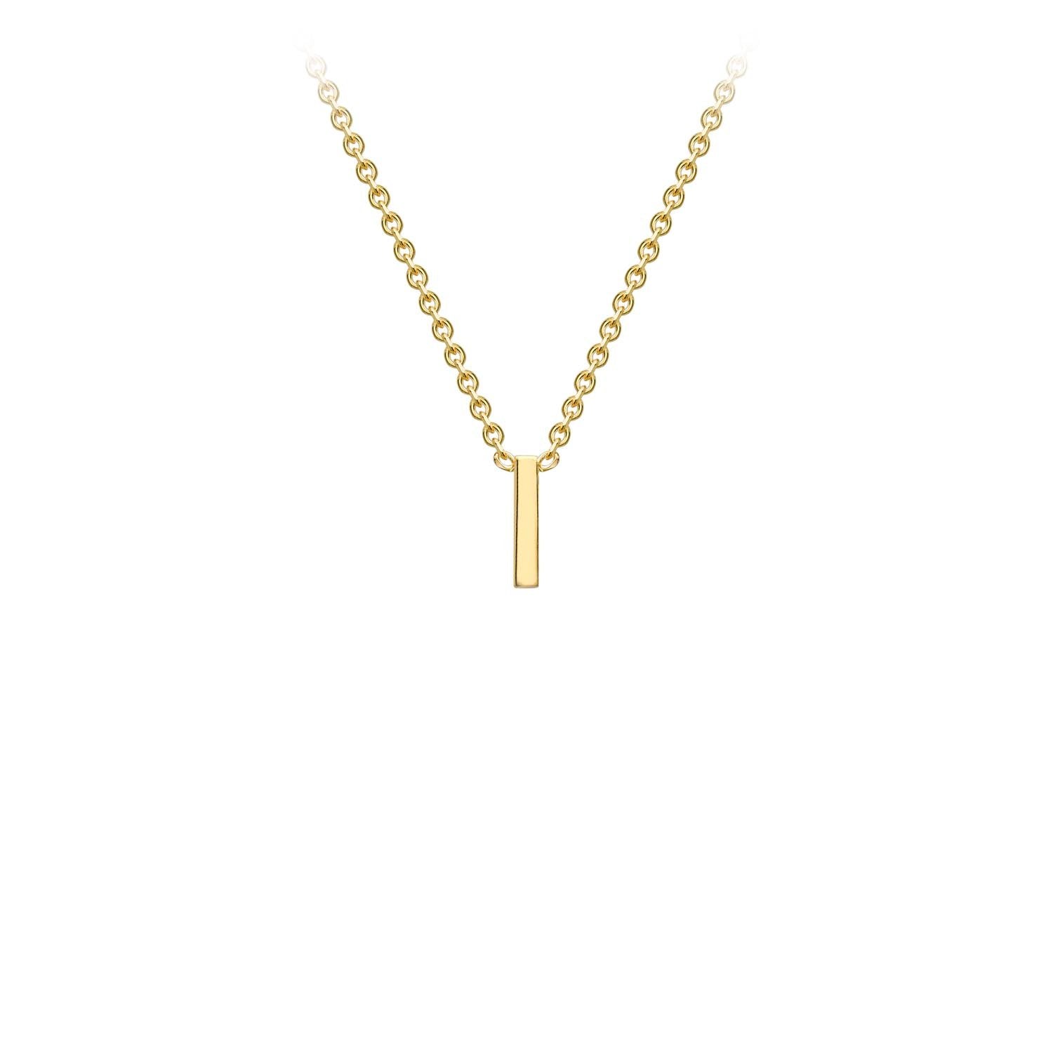 9K Yellow Gold 'I' Initial Adjustable Necklace 38cm/43cm  Australia