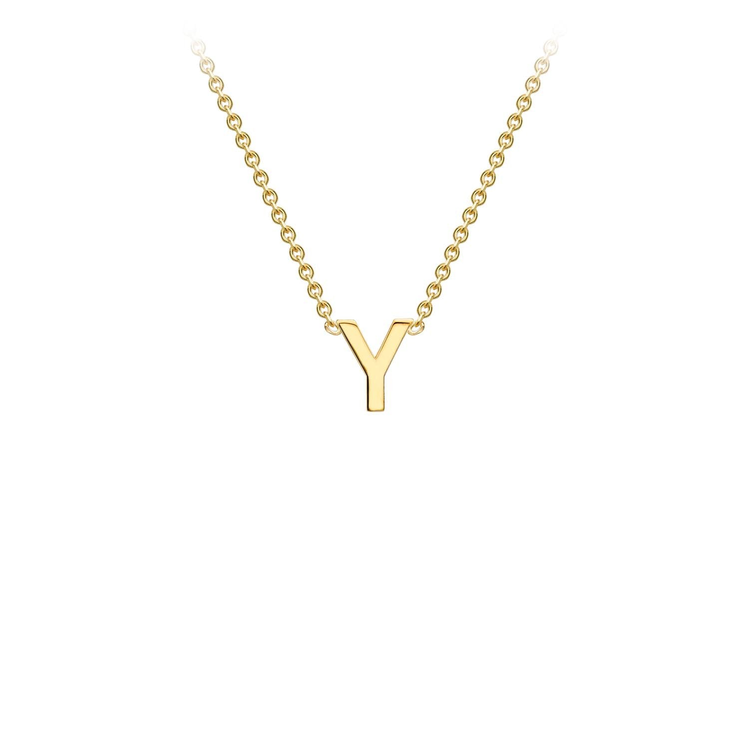 9K Yellow Gold 'Y' Initial Adjustable Necklace 38cm/43cm  Australia