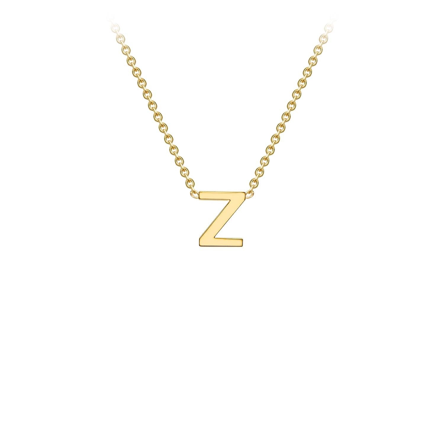 9K Yellow Gold 'Z' Initial Adjustable Necklace 38cm/43cm  Australia