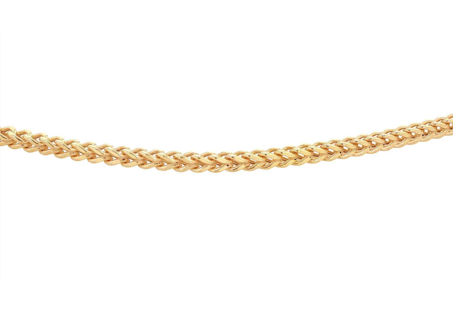 9K Yellow Gold Square Spiga Chain 55 cm