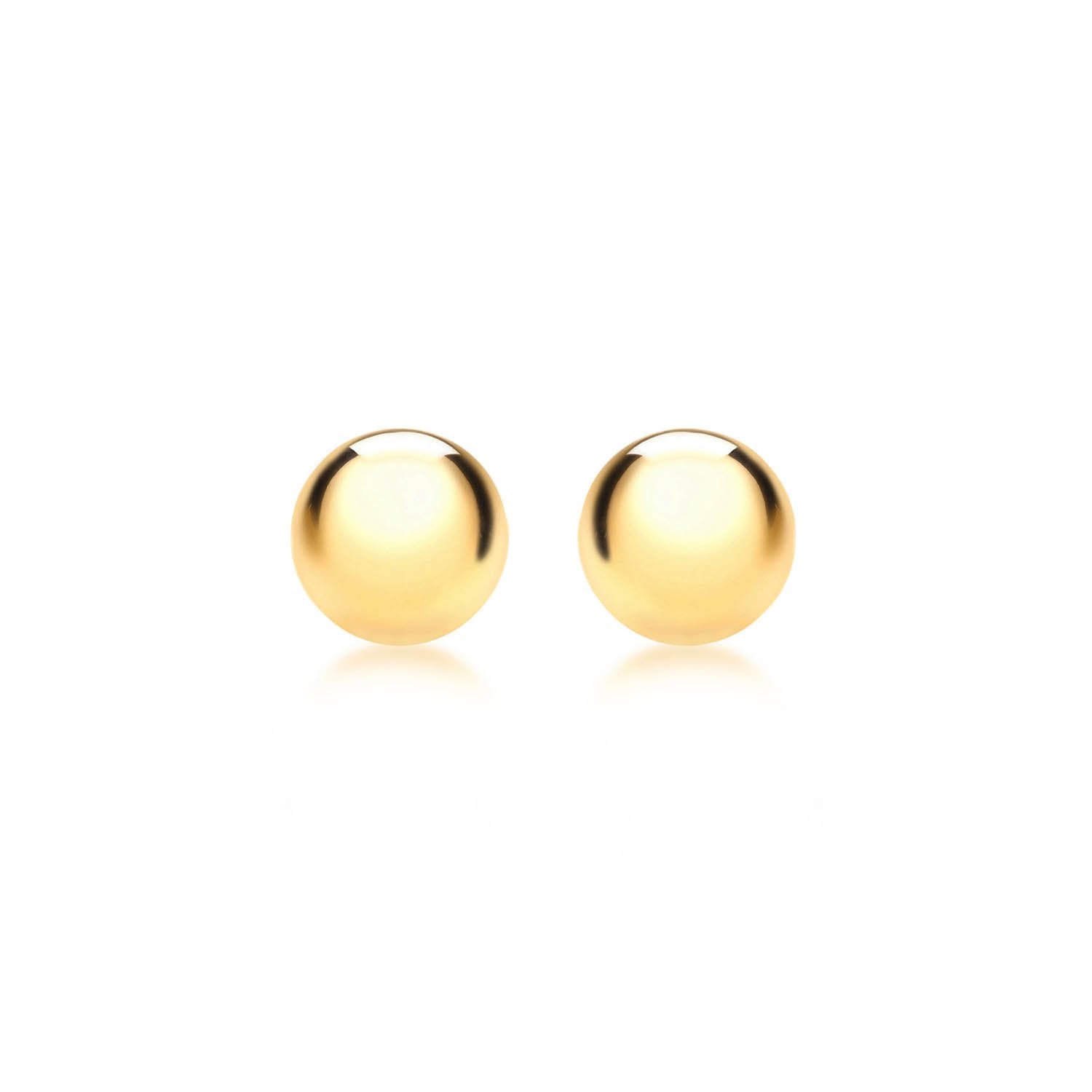 9K Yellow Gold 8mm Ball Stud Earrings