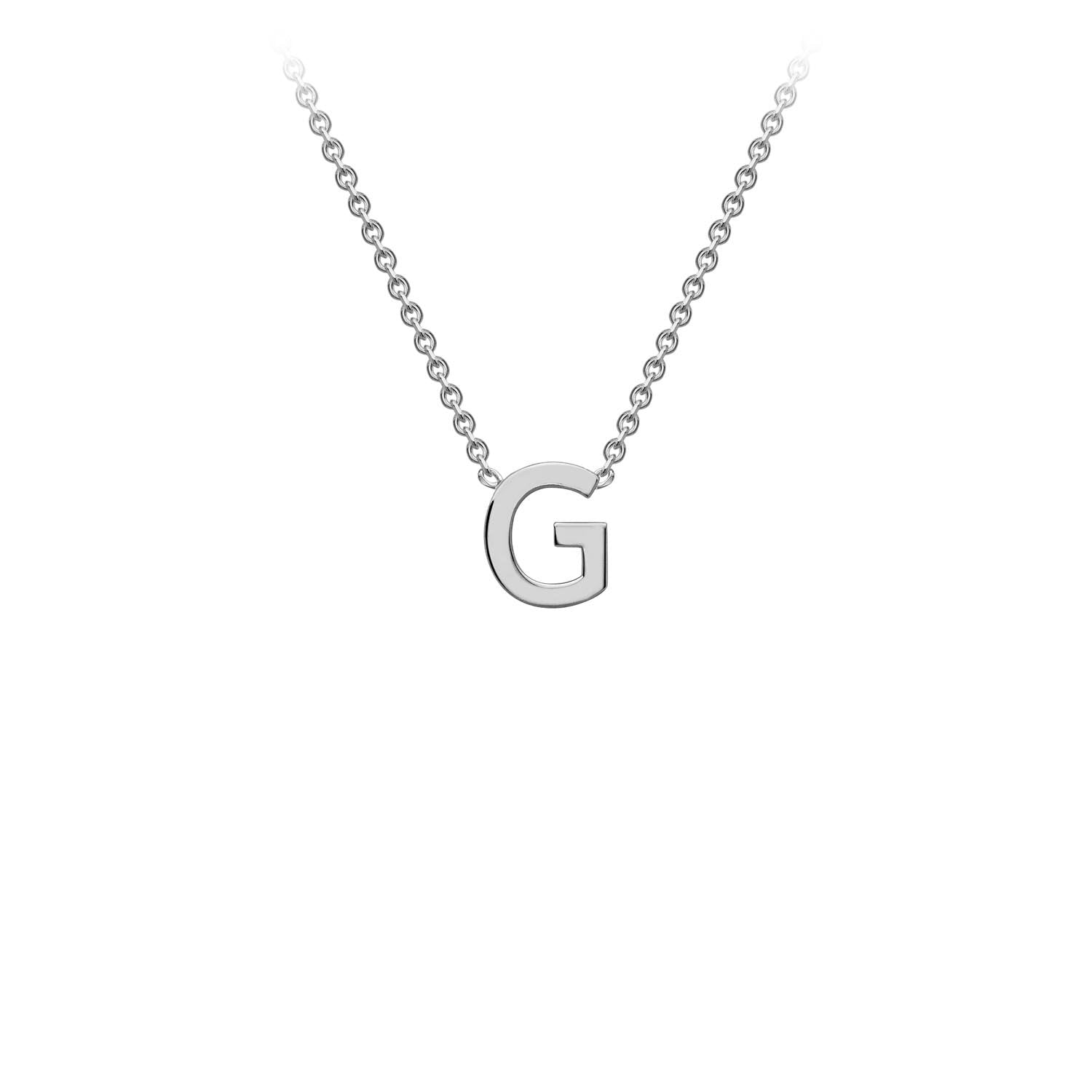 9K White Gold 'G' Initial Adjustable Necklace 38cm/43cm  Australia