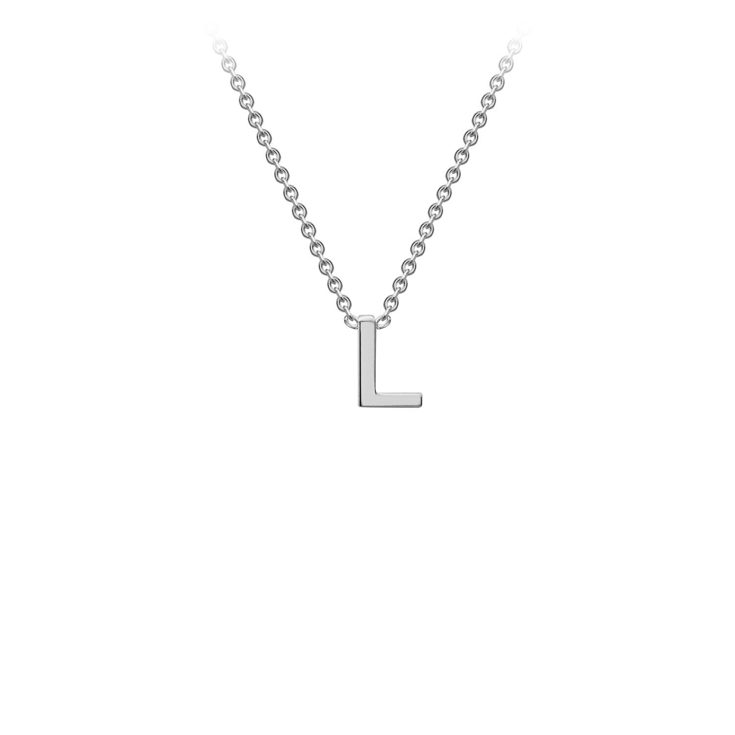 9K White Gold 'L' Initial Adjustable Necklace 38cm/43cm  Australia