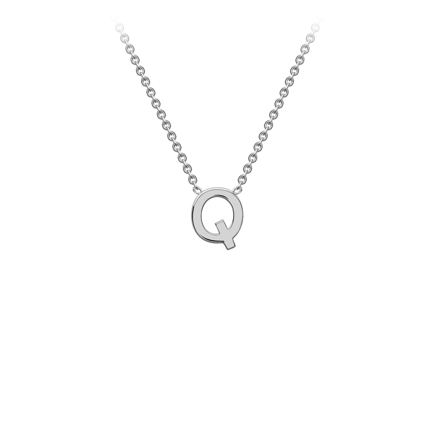 9K White Gold 'Q' Initial Adjustable Necklace 38cm/43cm  Australia