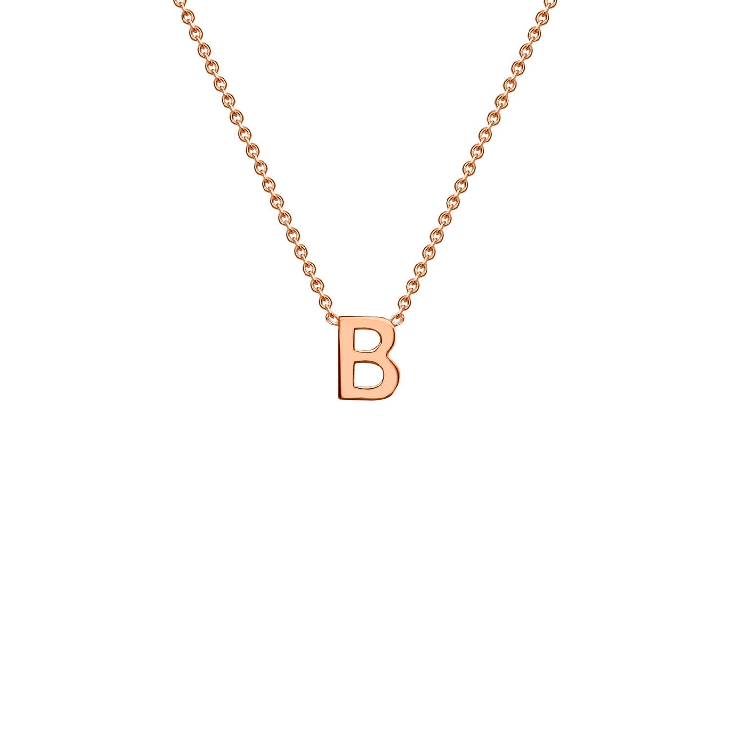 "B" Rose Gold Initial Necklace