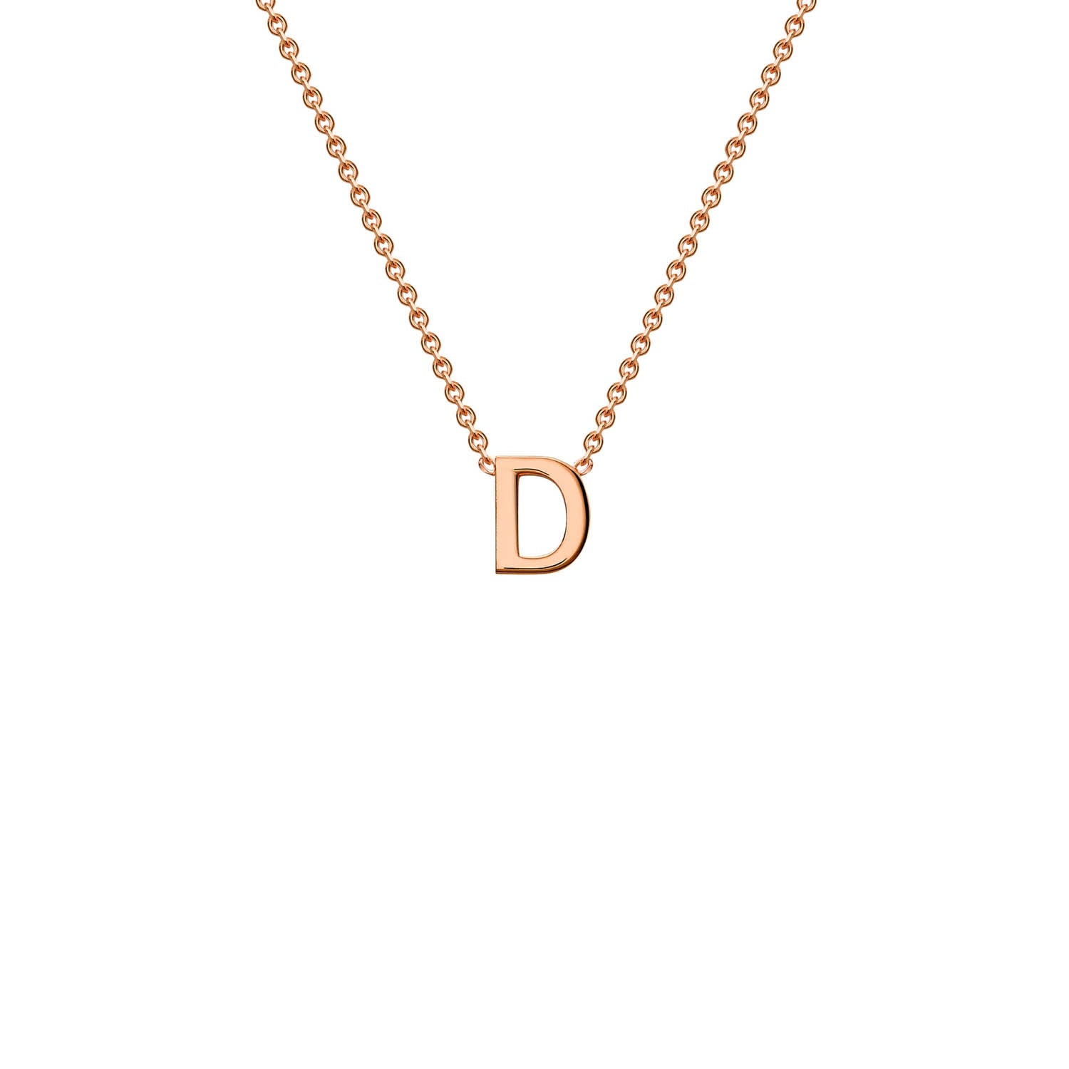 "D" Rose Gold Initial Necklace