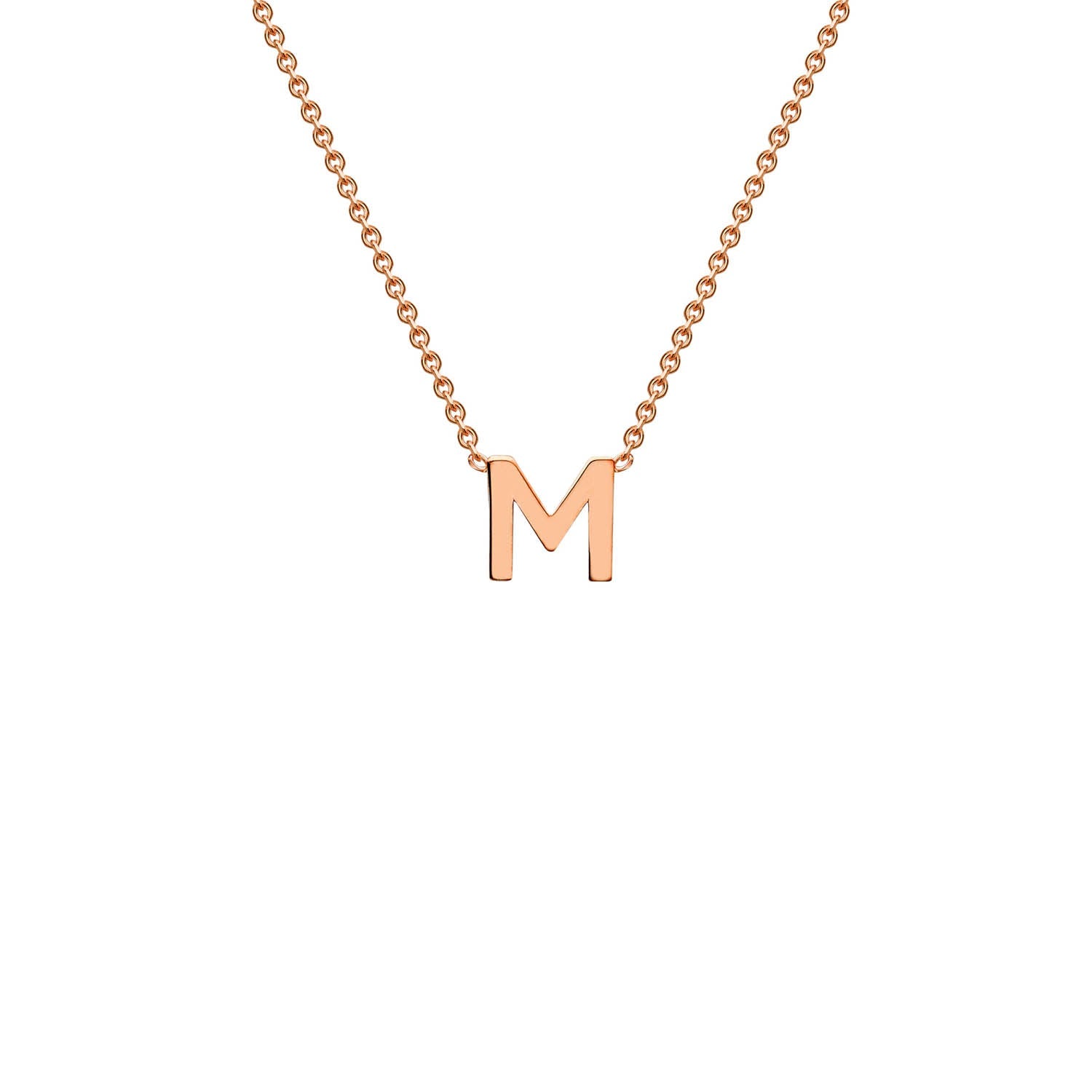 "M" Rose Gold Initial Necklace