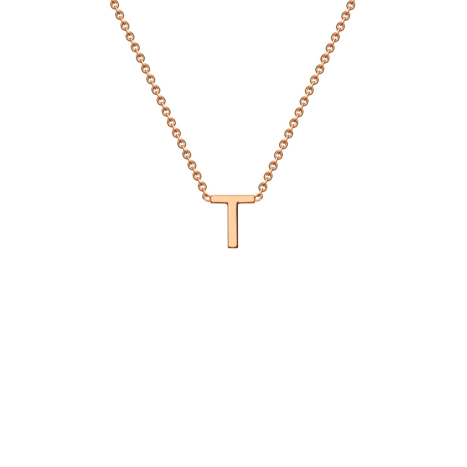 "T" Rose Gold Initial Necklace