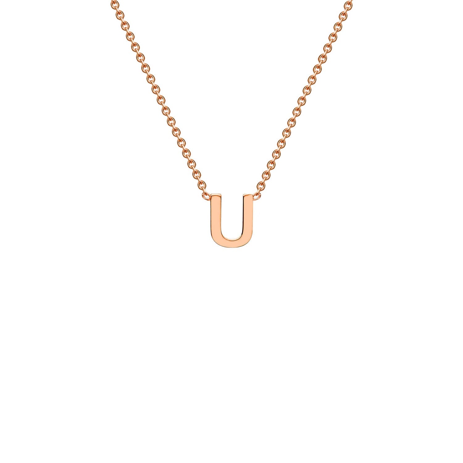 "U" Rose Gold Initial Necklace