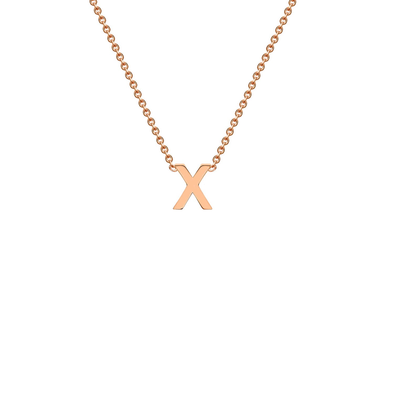 "X" Rose Gold Initial Necklace