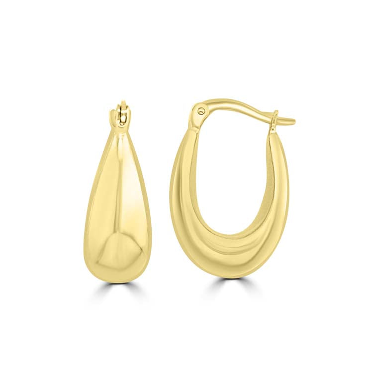 9K Yellow Gold Liquid Hollow Hoops 17mm | The Jewellery Boutique