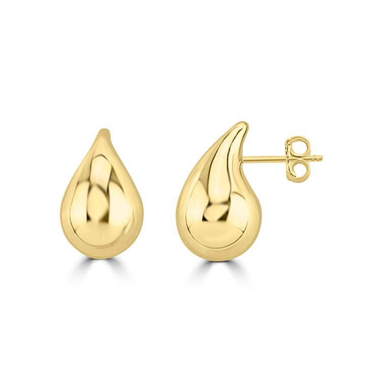 9K Yellow Gold Bold Hollow Drop Earrings | The Jewellery Boutique