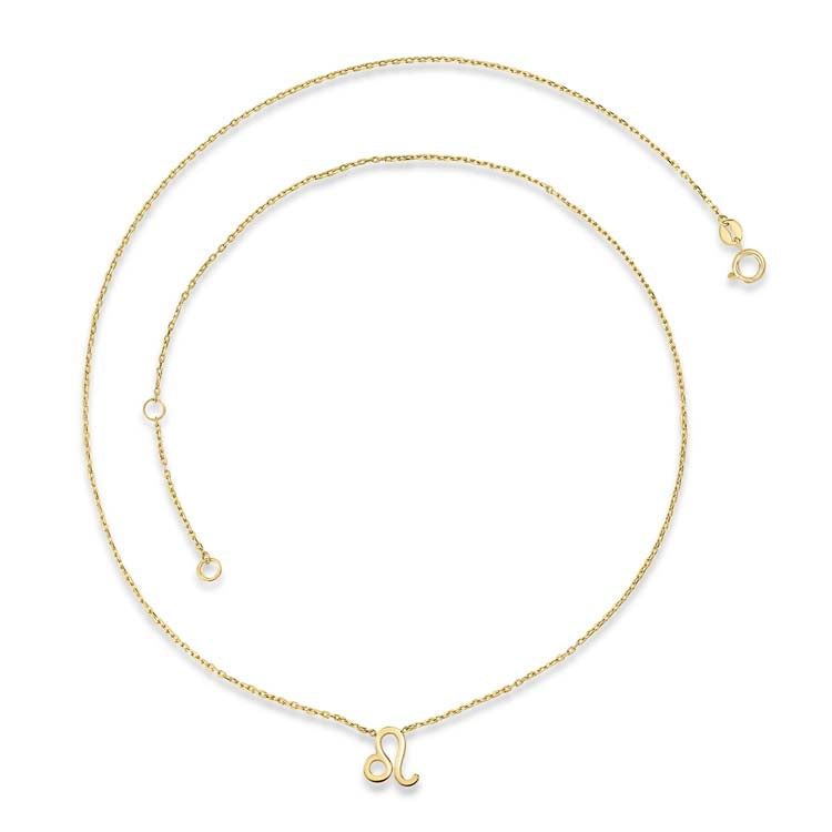 9K Yellow Gold Leo Zodiac Necklace 40-45cm | The Jewellery Boutique