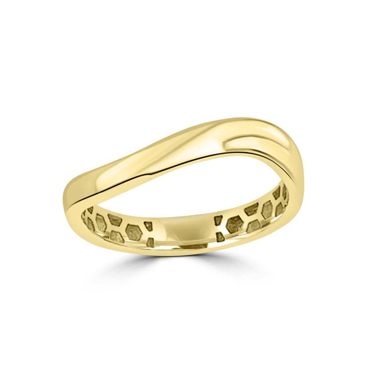 9K Yellow Gold Solid Curved Ring | The Jewellery Boutique