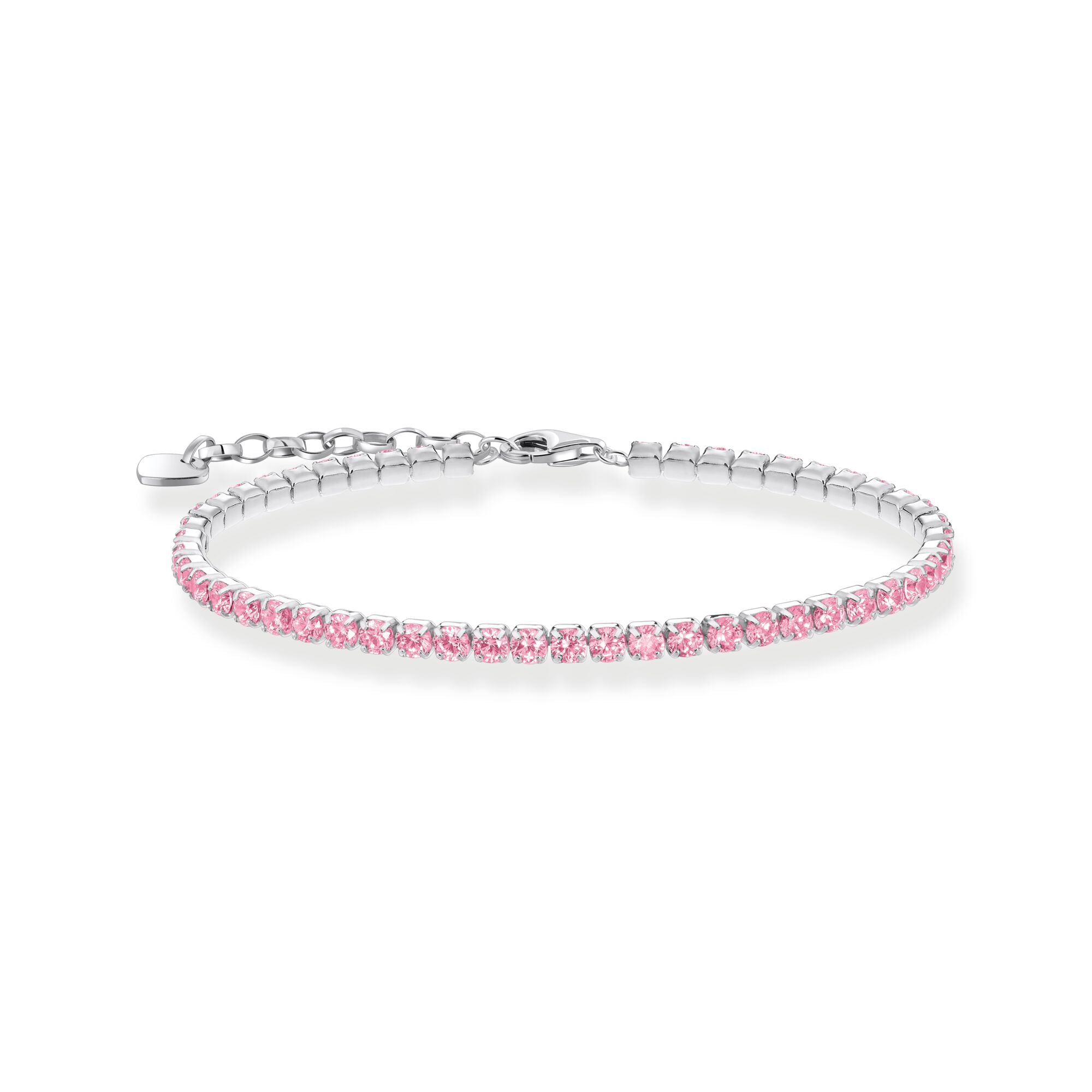 Tennis bracelet with pink zirconia | The Jewellery Boutique