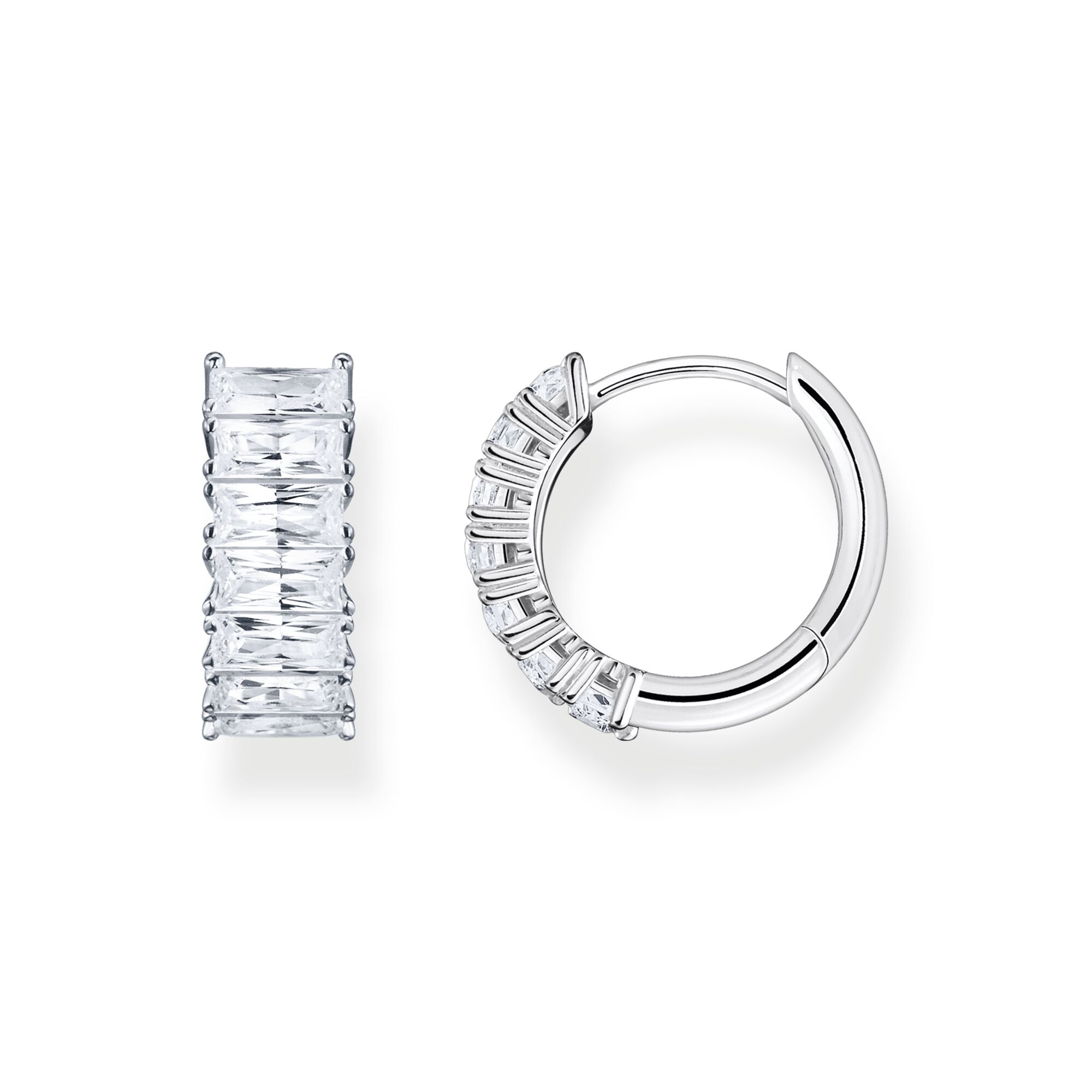 Thomas Sabo Hoop earrings white stones pavé silver