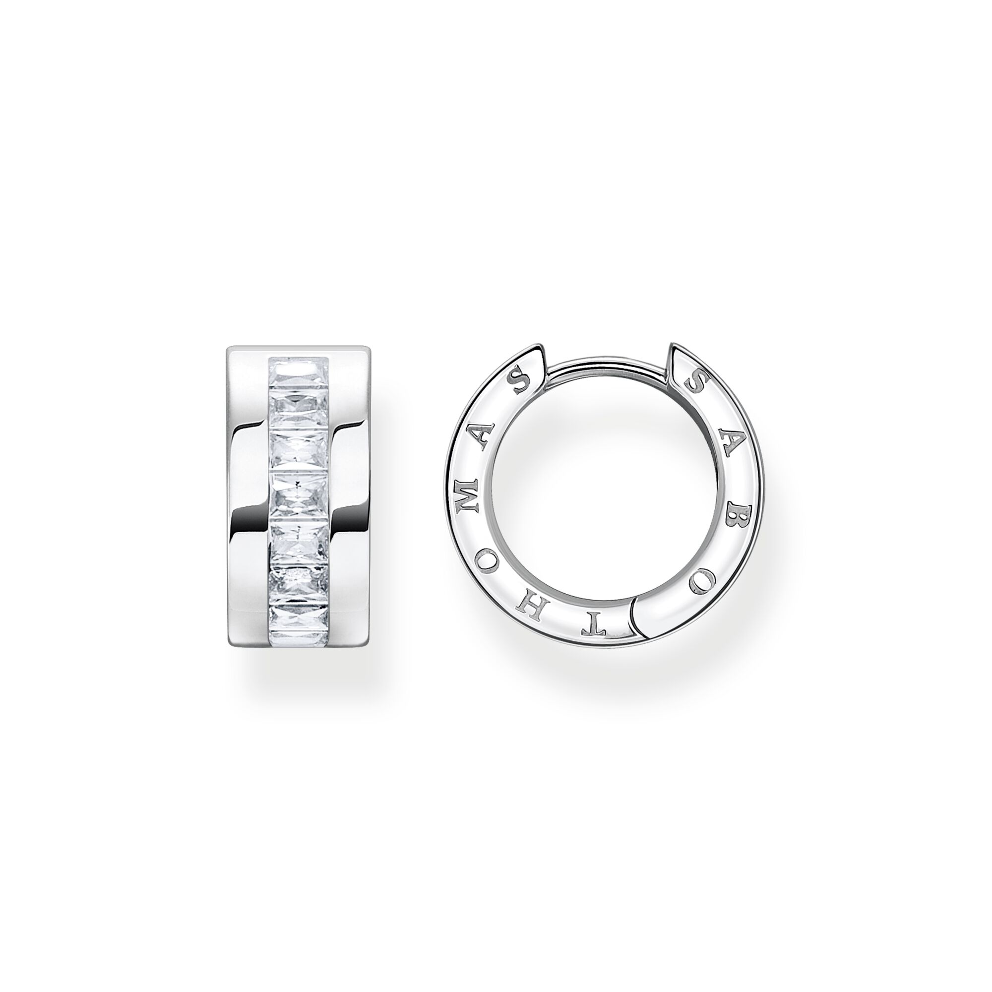 Thomas Sabo Hoop earrings white stones pavé silver