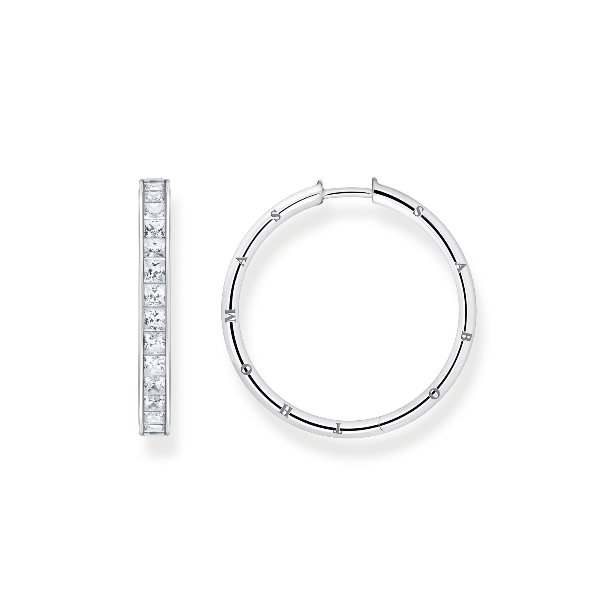 Thomas Sabo Hoop earrings white stones pavé silver