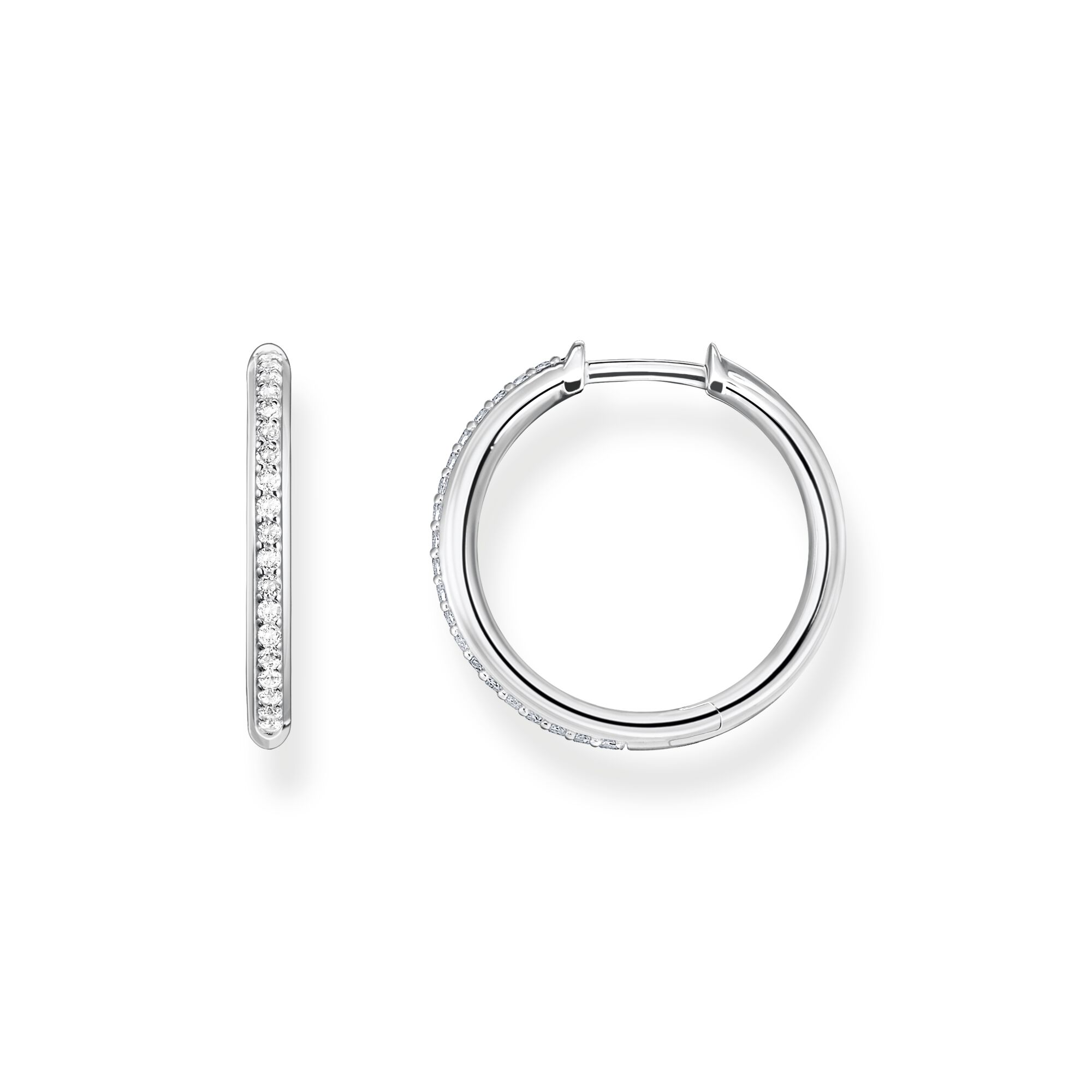 Thomas Sabo Hoop earrings white stones pavé silver